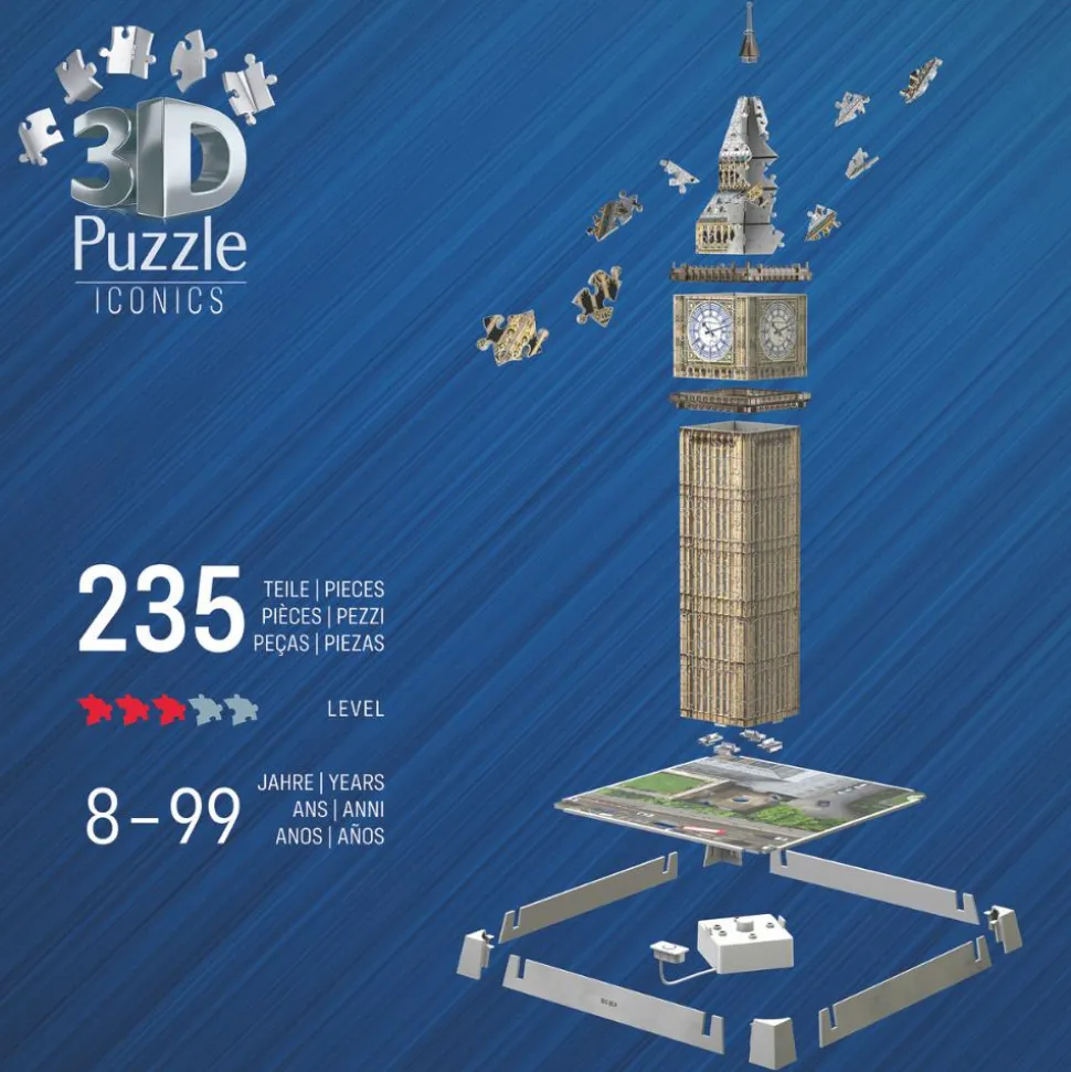 3D puslespil LED m. 216 brk. - Big Ben