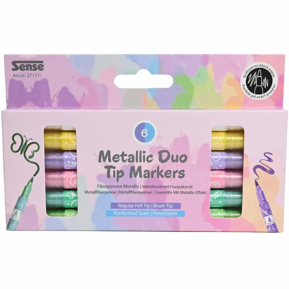 Twin Markers - Metallic, 6 stk